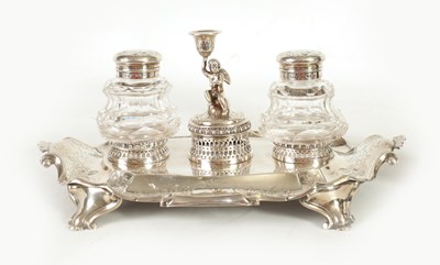 Lot 315 - A STYLISH VICTORIAN LARGE SILVER DESK STAND