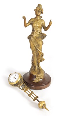 Lot 819 - AN EARLY 20TH CENTURY FRENCH MYSTERY FIGURAL MANTLE CLOCK