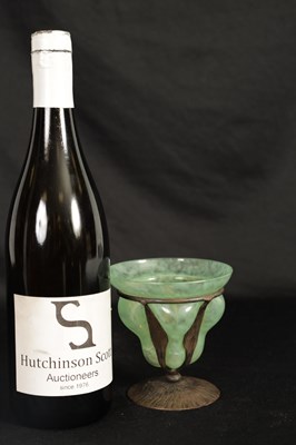 Lot 7 - A SCHNEIDER GLASS AND IRON ART NOUVEA VASE
