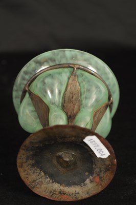 Lot 7 - A SCHNEIDER GLASS AND IRON ART NOUVEA VASE