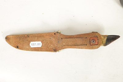 Lot 377 - AN OVERSIZED FOLDING KNIFE AND ANOTHER