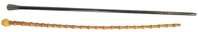 Lot 487 - OF NELSON INTEREST, A LATE 19TH CENTURY GENTLEMAN'S WALKING CANE