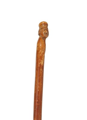Lot 469 - AN EARLY 19TH CENTURY CARVED WALKING STICK