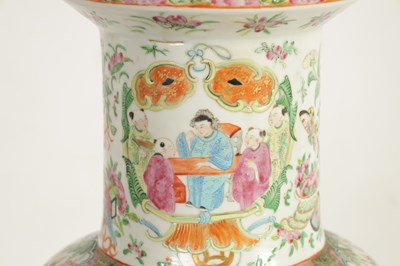 Lot 208 - A LARGE 19TH CENTURY CHINESE CANTON FAMILLE ROSE PORCELAIN VASE