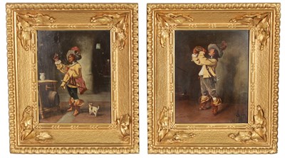 Lot 660 - A PAIR OF 19TH CENTURY CONTINENTAL OILS ON WOOD PANEL