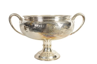 Lot 130 - A FINE AND LARGE JAPANESE SILVER AND MIXED METAL BOWL BY AMETANI YUMIN