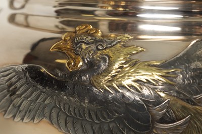 Lot 130 - A FINE AND LARGE JAPANESE SILVER AND MIXED METAL BOWL BY AMETANI YUMIN