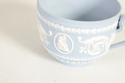 Lot 58 - A LATE 18TH CENTURY WEDGWOOD JASPERWARE CUP AND SAUCER
