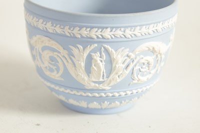 Lot 58 - A LATE 18TH CENTURY WEDGWOOD JASPERWARE CUP AND SAUCER