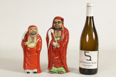 Lot 155 - TWO MEIJI PERIOD JAPANESE KUTANI PORCELAIN FIGURES OF DARUMA