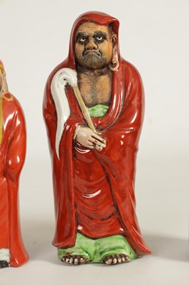 Lot 155 - TWO MEIJI PERIOD JAPANESE KUTANI PORCELAIN FIGURES OF DARUMA