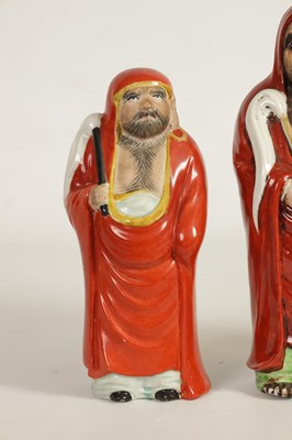 Lot 155 - TWO MEIJI PERIOD JAPANESE KUTANI PORCELAIN FIGURES OF DARUMA