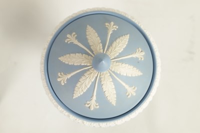 Lot 78 - A WEDGWOOD JASPERWARE CAMPANA SHAPED VASE AND COVER