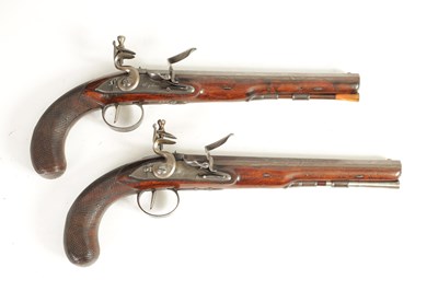 Lot 367 - WOGDON, LONDON. A FINE CASED PAIR OF EARLY 19TH CENTURY FLINTLOCK DUELLING PISTOLS