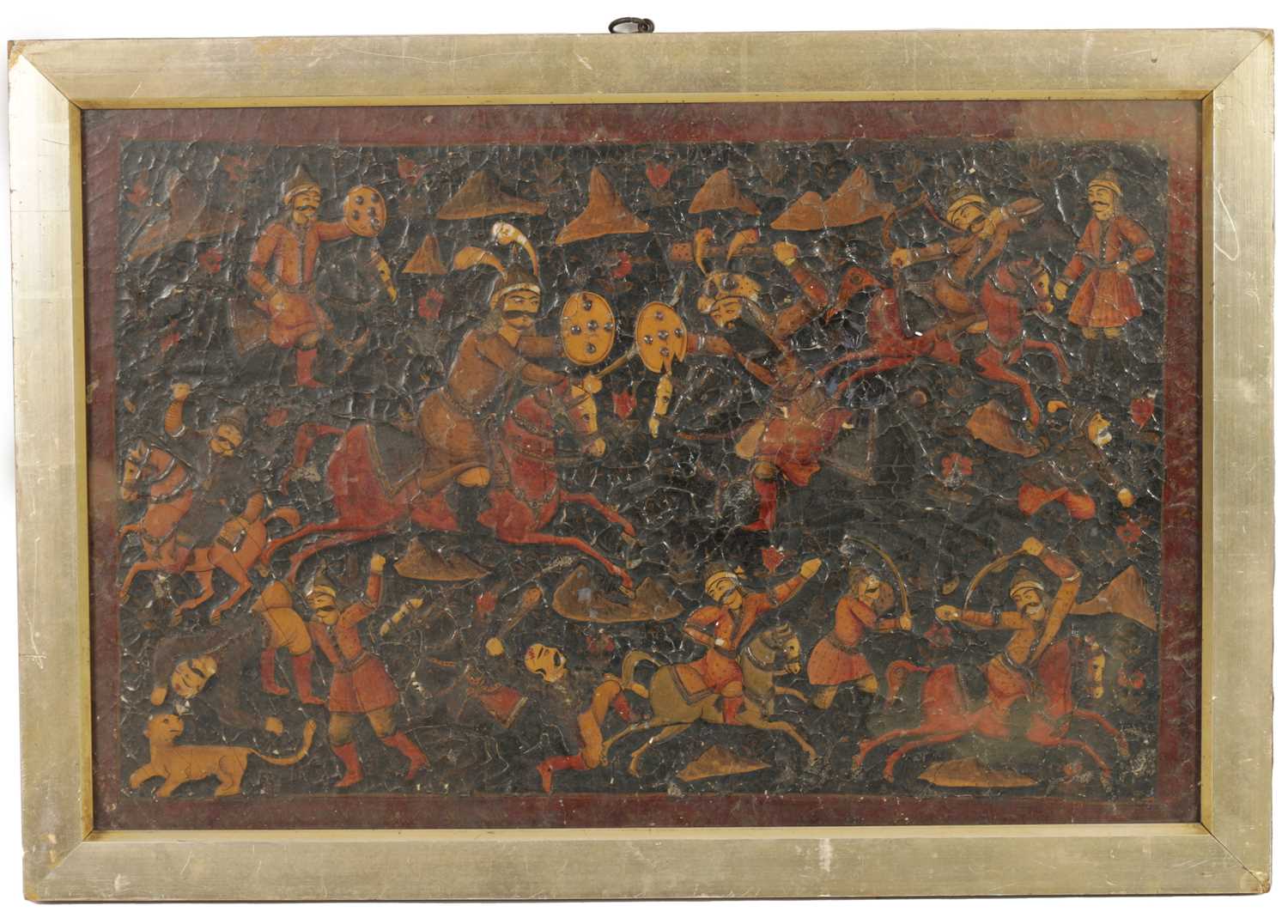 Lot 123 - AN 18TH/19TH CENTURY MONGOLIAN SCHOOL OIL ON CANVAS