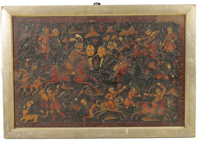 Lot 123 - AN 18TH/19TH CENTURY MONGOLIAN SCHOOL OIL ON CANVAS