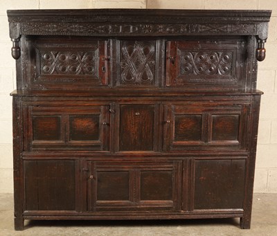 Lot 900 - A LATE 17TH CENTURY JOINED OAK COURT CUPBOARD OF GOOD COLOUR AND PATINA