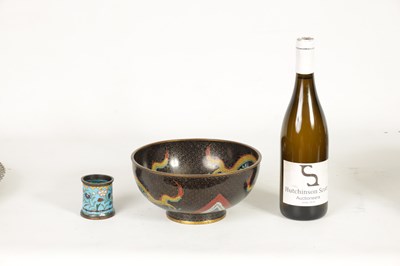 Lot 171 - A CHINESE CLOISONNE ENAMEL DRAGON BOWL
