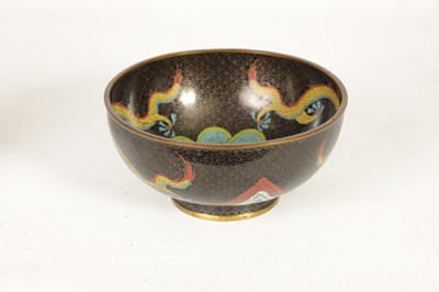 Lot 171 - A CHINESE CLOISONNE ENAMEL DRAGON BOWL