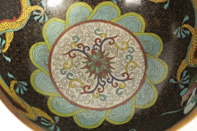 Lot 171 - A CHINESE CLOISONNE ENAMEL DRAGON BOWL