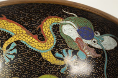 Lot 171 - A CHINESE CLOISONNE ENAMEL DRAGON BOWL