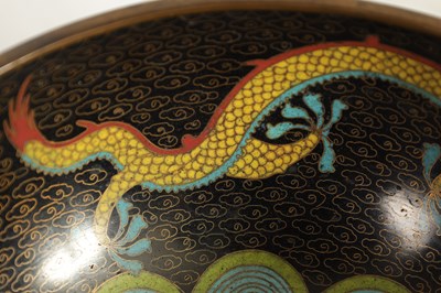 Lot 171 - A CHINESE CLOISONNE ENAMEL DRAGON BOWL