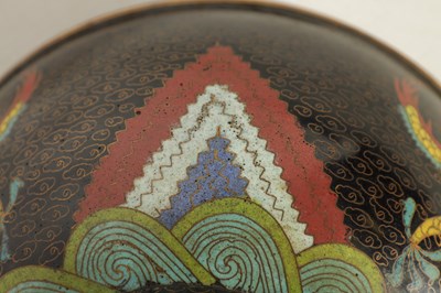 Lot 171 - A CHINESE CLOISONNE ENAMEL DRAGON BOWL