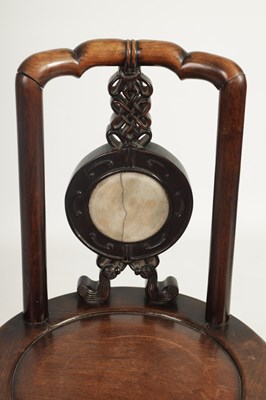 Lot 182 - AN UNUSUAL 19TH CENTURY ANGLO CHINESE HARDWOOD SIDE CHAIR