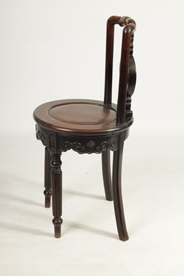 Lot 182 - AN UNUSUAL 19TH CENTURY ANGLO CHINESE HARDWOOD SIDE CHAIR