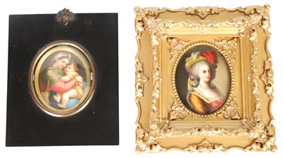 Lot 64 - TWO 19TH CENTURY CONTINENTAL OVAL PORCELAIN PLAQUES
