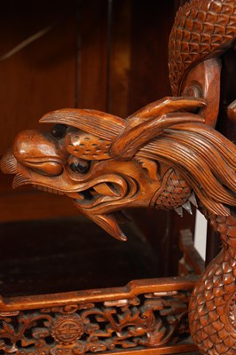 Lot 142 - A FINE 19TH CENTURY CHINESE HARDWOOD BOXWOOD AND IVORY SET OPEN DISPLAY CABINET