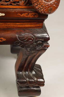 Lot 142 - A FINE 19TH CENTURY CHINESE HARDWOOD BOXWOOD AND IVORY SET OPEN DISPLAY CABINET