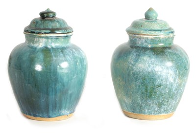 Lot 222 - A PAIR OF CHINESE NORTHERN SONG GLAZED VASE AND COVERS