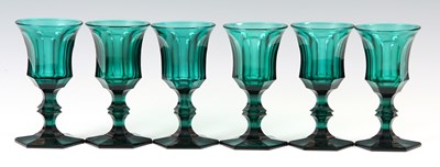 Lot 1 - A SET OF SIX LATE 19TH CENTURY GREEN STAINED...
