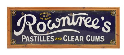 Lot 506 - A LARGE VICTORIAN ROWNTREE’S ENAMEL ADVERTISING SIGN