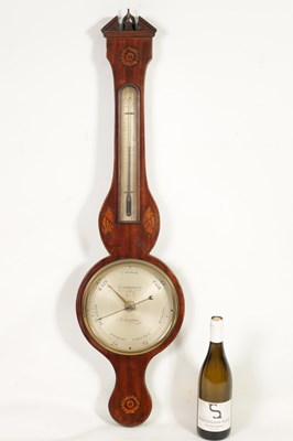 Lot 730 - C. OREGGIO, NOTTINGHAM. A GEORGE III SHELL INLAID WHEEL BAROMETER
