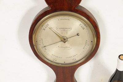 Lot 730 - C. OREGGIO, NOTTINGHAM. A GEORGE III SHELL INLAID WHEEL BAROMETER