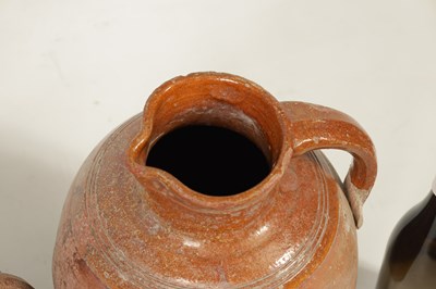 Lot 46 - TWO EARLY CONTINENTAL TERRACOTTA POTTERY JUGS