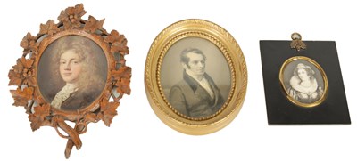 Lot 205 - A COLLECTION OF THREE OVAL PORTRAITS