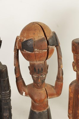 Lot 204 - A SELECTION OF SEVEN CARVED AFRICAN FIGURES