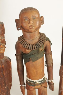 Lot 204 - A SELECTION OF SEVEN CARVED AFRICAN FIGURES
