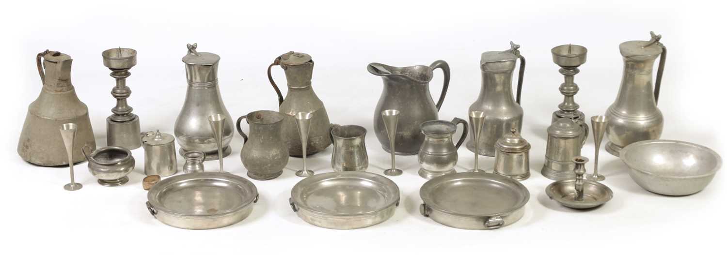 Lot 427 - A COLLECTION OF 18TH/19TH CENTURY PEWTER ITEMS