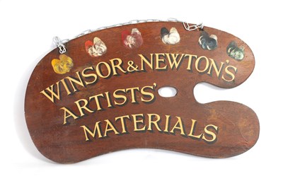 Lot 496 - A 19TH CENTURY ARTISTS SHOP SIGN FORMED AS A PALETTE