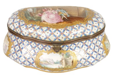 Lot 24 - A GOOD 19TH CENTURY SEVRES AND GILT METAL MOUNTED CASKET