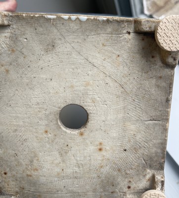 Lot 148 - A 19th CENTURY CHINESE BLUE AND WHITE SQAURE TAPERING JARDINIERE