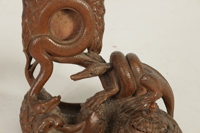 Lot 105 - A 19TH CENTURY EASTERN CARVED WOOD DESK STAND