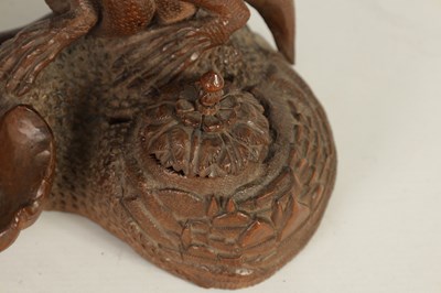 Lot 105 - A 19TH CENTURY EASTERN CARVED WOOD DESK STAND