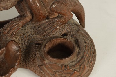 Lot 105 - A 19TH CENTURY EASTERN CARVED WOOD DESK STAND