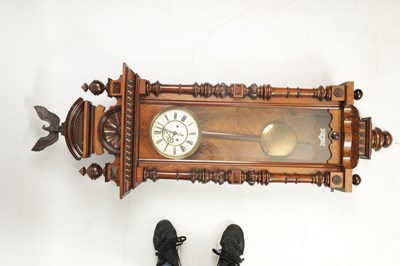 Lot 797 - A LATE 19TH CENTURY WALNUT VIENNA STYLE WALL CLOCK