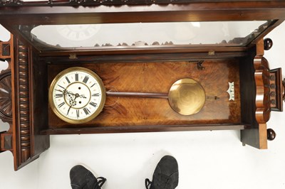 Lot 797 - A LATE 19TH CENTURY WALNUT VIENNA STYLE WALL CLOCK